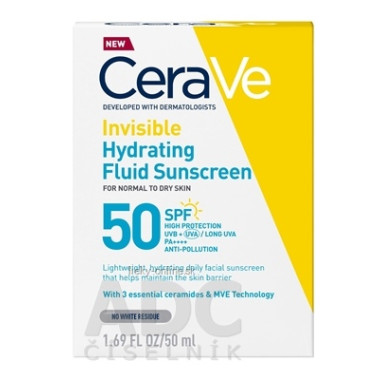 CeraVe Hydratačný opaľovací fluid s SPF 50+