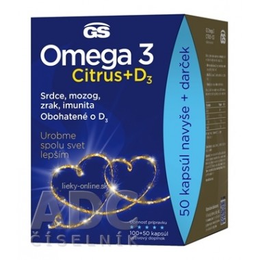 GS Omega 3 CITRUS + D3 darček 2022