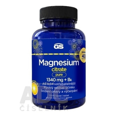 GS Magnesium citrate pure 1340 mg + B6 Darček