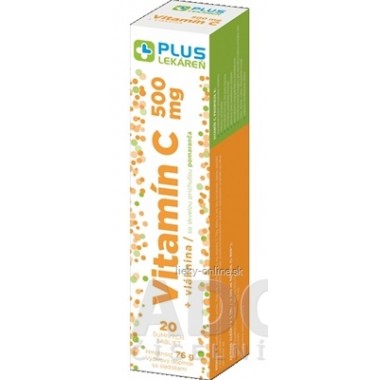 PLUS LEKÁREŇ Vitamín C 500 mg + vláknina