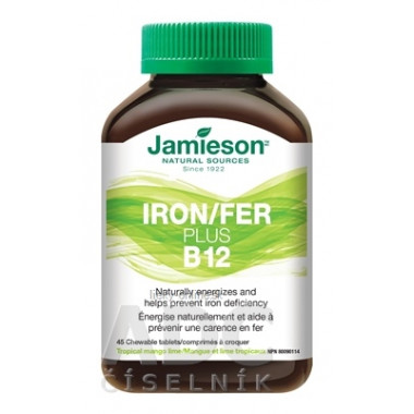JAMIESON ŽELEZO PLUS B12 CMÚĽACIE TABLETY