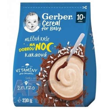 Gerber Cereal Mliečna KAŠA Dobrú noc Kakaová