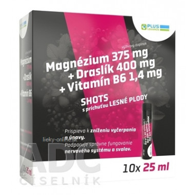 PLUS LEKÁREŇ Magnézium +Draslík +Vitamín B6 SHOTS