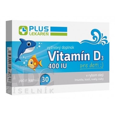 PLUS LEKÁREŇ Vitamín D3 400 IU pre deti